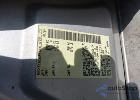 2014 Nissan Altima 2.5/2.5 S/2.5 Sl/2.5 Sv z USA, uszkodzony, nr VIN 1N4AL3AP7EC401257